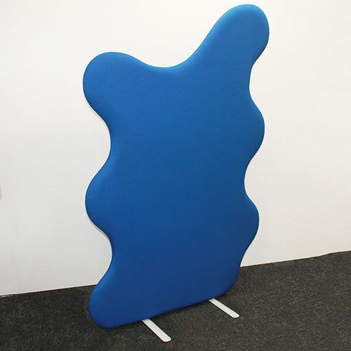 Delta Deluxe Cloud 66mm Acoustic Office Dividers with blue fabric and blue piped edging.