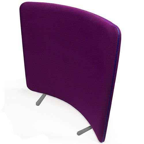 Delta Curve 66mm Acoustic Office Dividers with purple fabric