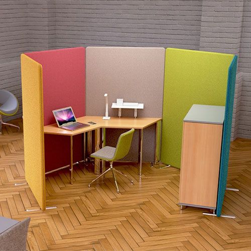 Delta Deluxe Acoustic Office Cubicle created with 5 free standing office screens