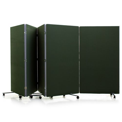 Flexi-Screen Loop Nylon Foldable Screen Divider with dark green loop nylon fabric