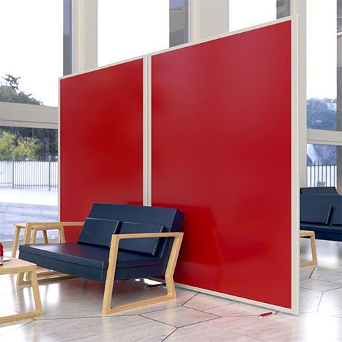 Morton Laminate Office Partitions with red matte laminate