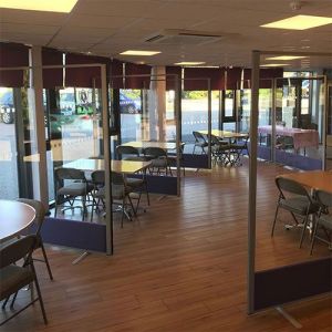 Morton Full Glazed Office Partitions used in the hospitality sector