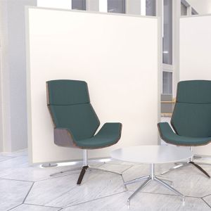 Morton Drywipe Laminate Office Partitions used to create seating area. 