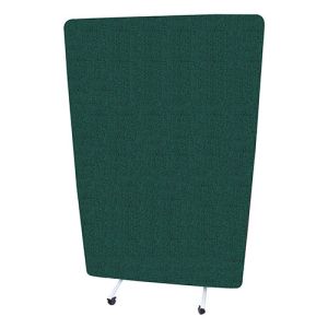 Nova 66mm Portable Acoustic room dividers with green fabric and lockable castor wheels