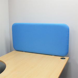 Delta Deluxe 66mm Acoustic Desk Screens with bright blue fabric